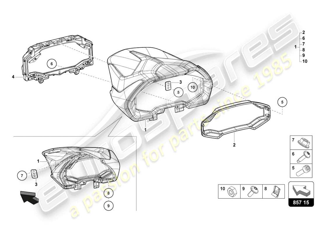 lamborghini countach lpi 800-4 (2022) diagrama de piezas combi