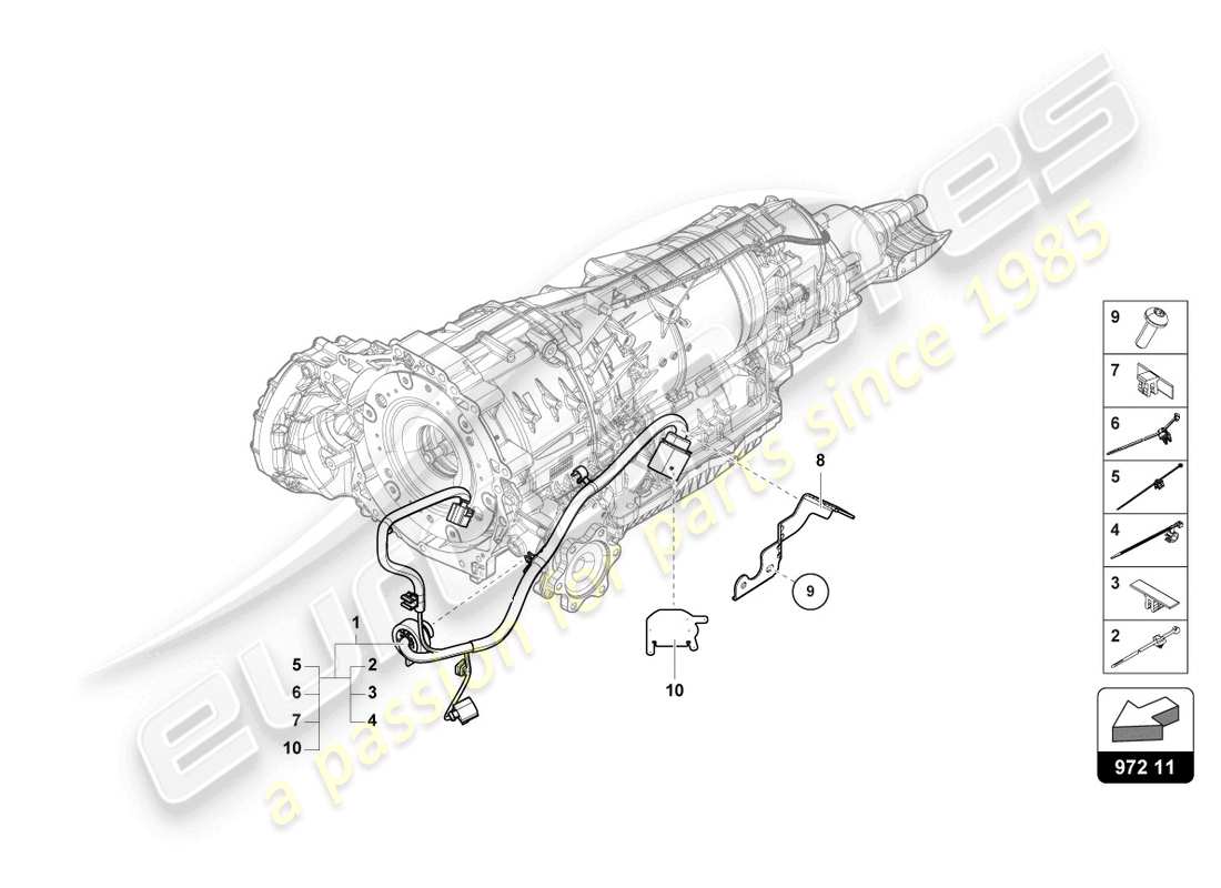 lamborghini urus (2019) mazo de cables para caja de cambios diagrama de piezas