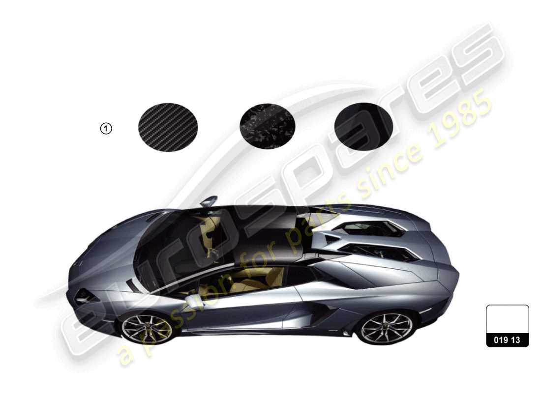 lamborghini aventador ultimae roadster (accessories) diagrama de piezas del techo duro