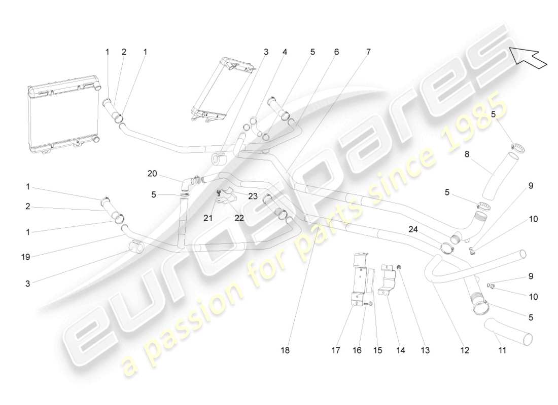 lamborghini gallardo coupe (2004) sistema de enfriamiento del refrigerante diagrama de piezas