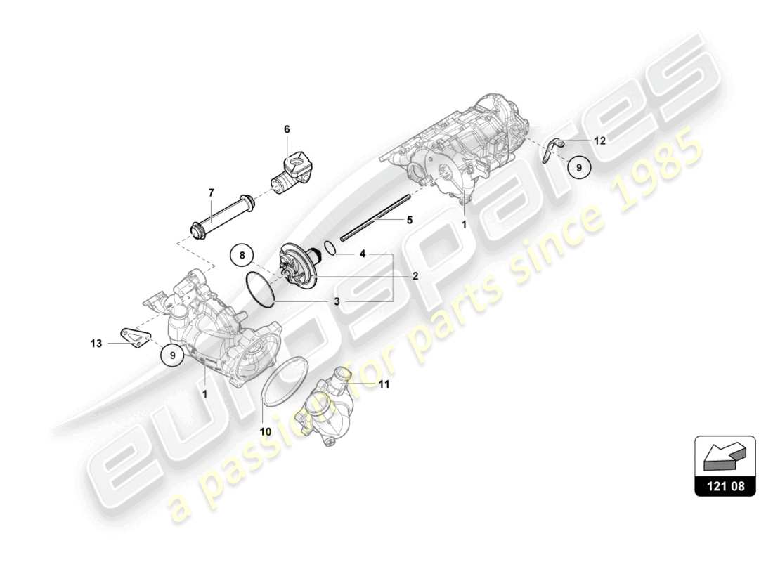lamborghini super trofeo evo 2 (2022) bomba de agua aceite-componentes internos diagrama de piezas