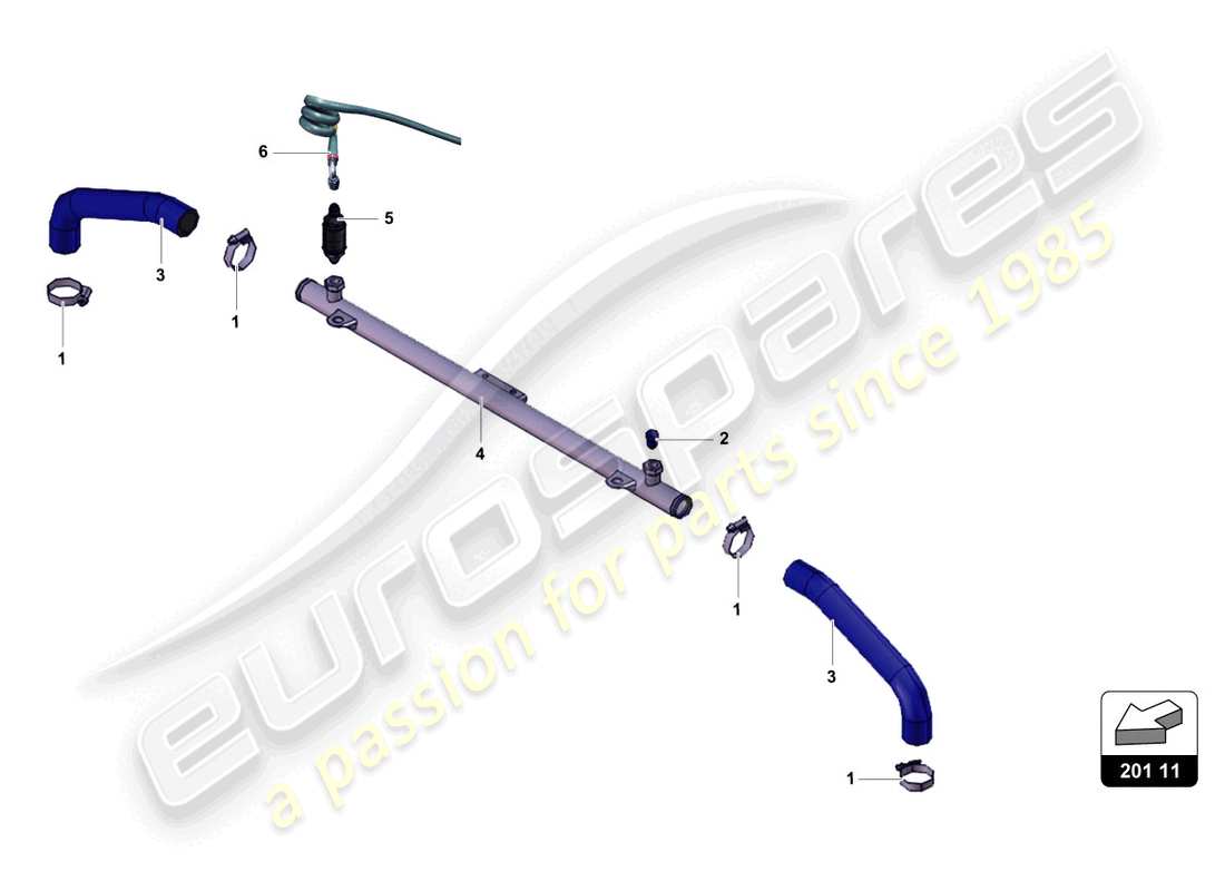 lamborghini super trofeo evo 2 (2022) diagrama de piezas del sistema de combustible