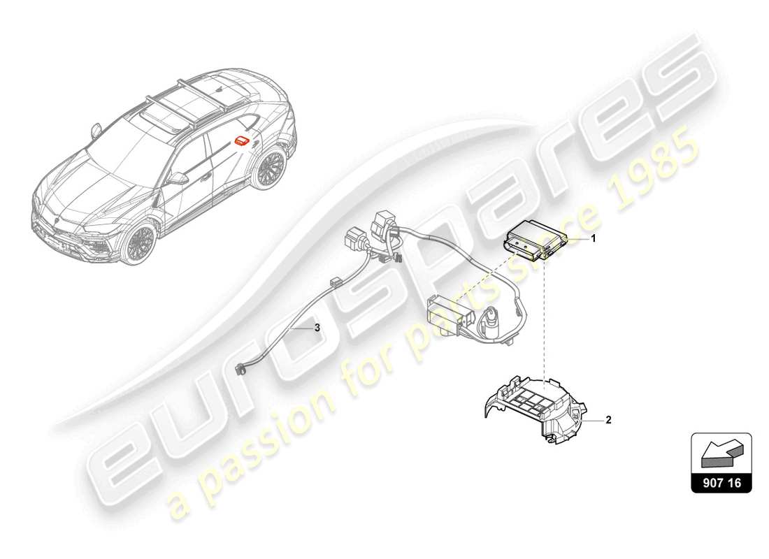 lamborghini urus (2019) unidad de control para bomba de combustible diagrama de piezas