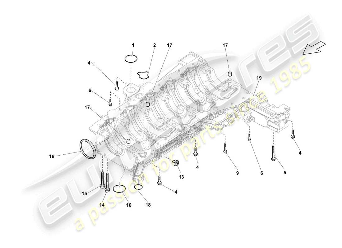 lamborghini blancpain sts (2013) componentes de fijación y sellos diagrama de piezas