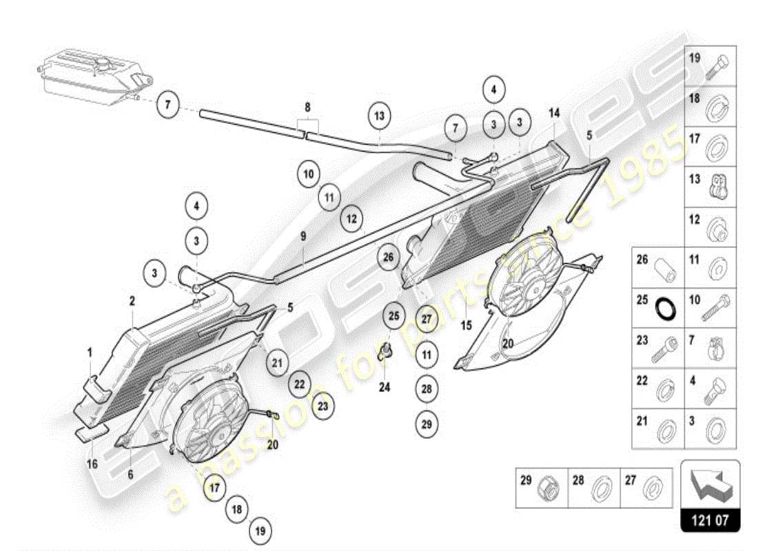 lamborghini diablo vt (1998) enfriador para refrigerante diagrama de piezas