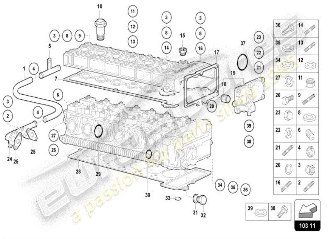 lamborghini diablo vt (1999) accesorios para cabeza izquierda diagrama de piezas