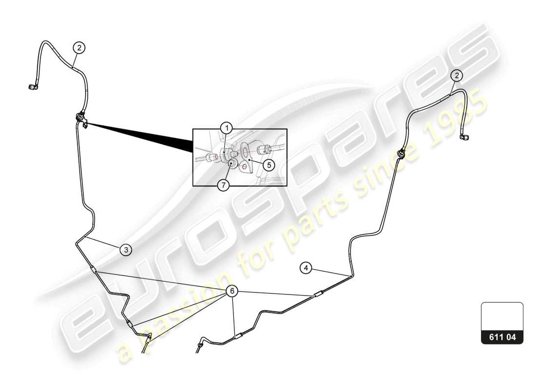 lamborghini super trofeo evo 2 (2022) diagrama de piezas del sistema de frenos