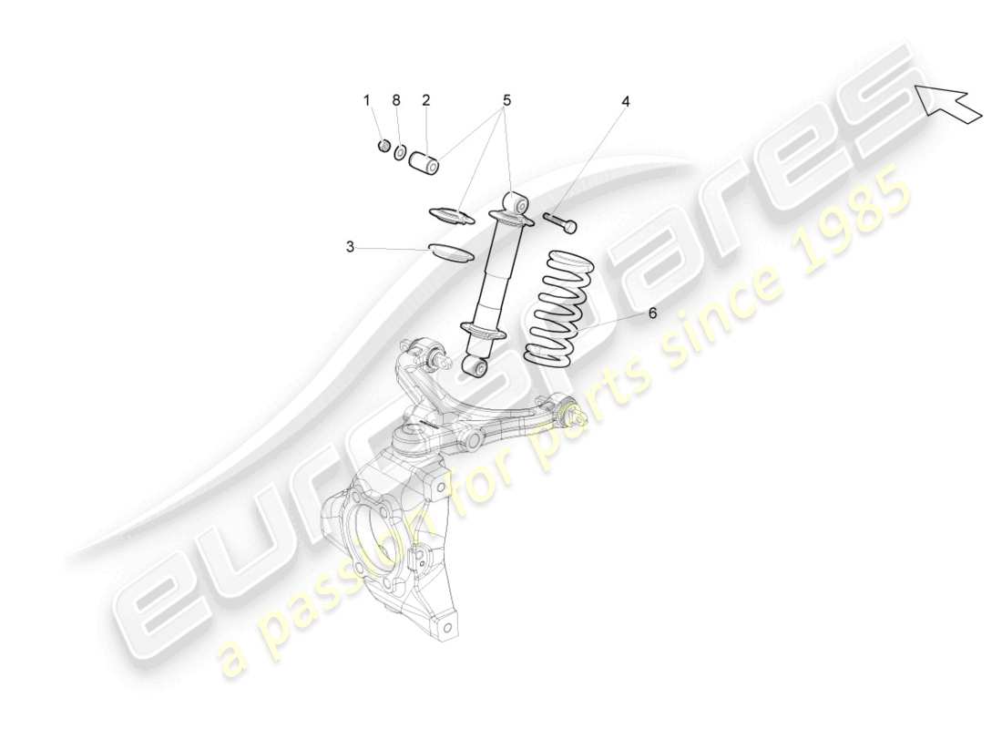 lamborghini blancpain sts (2013) sujetadores y soportes de suspensión delantero diagrama de piezas