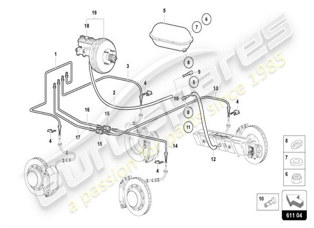 lamborghini diablo vt (1998) bomba de vacío para servo freno diagrama de piezas