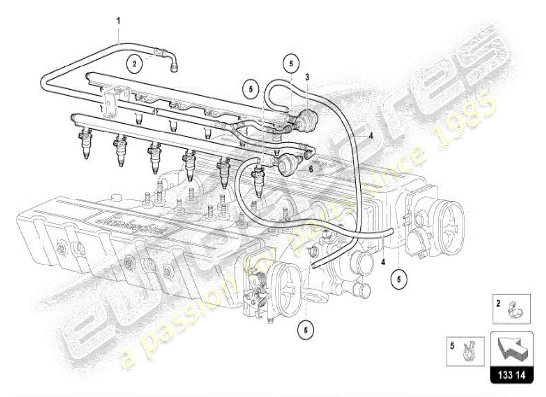 lamborghini diablo vt (1998) fuel system diagrama de piezas