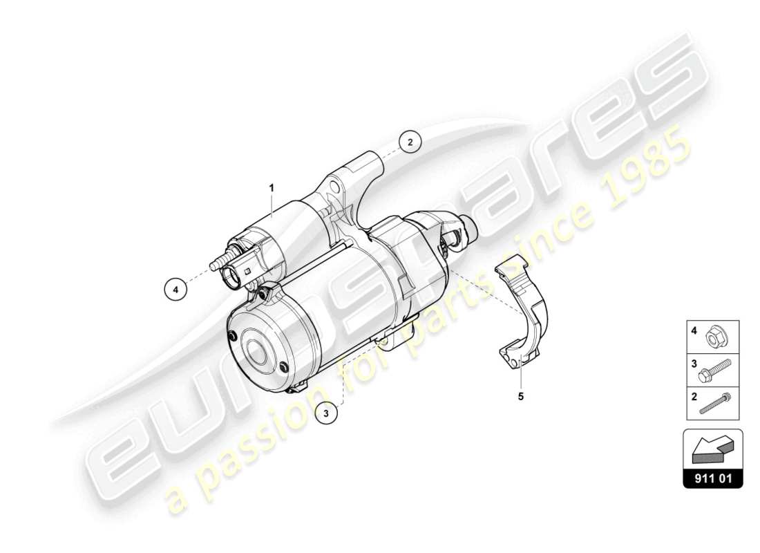 lamborghini urus s (2024) diagrama de piezas del arranque