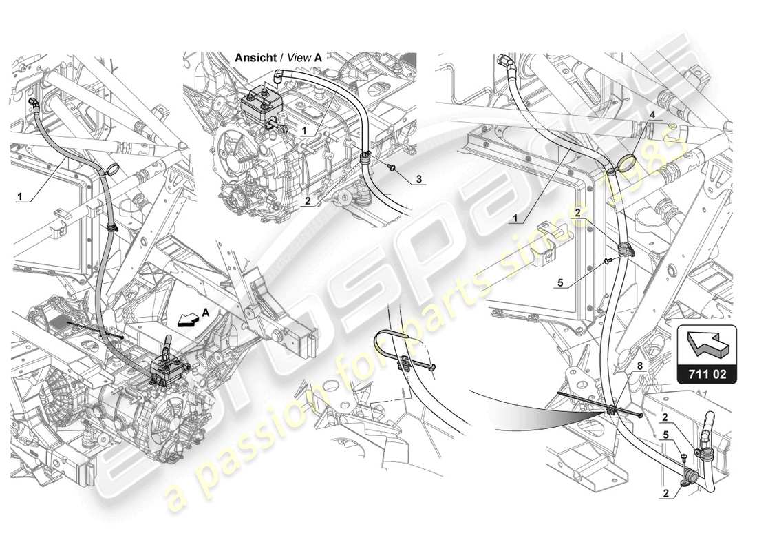 lamborghini 2017 (gt3) mangueras diagrama de piezas