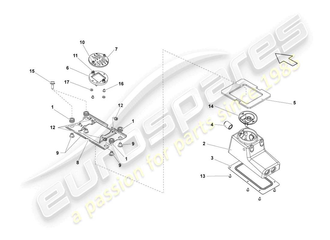 lamborghini lp550-2 spyder (2014) carcasa selectora diagrama de piezas