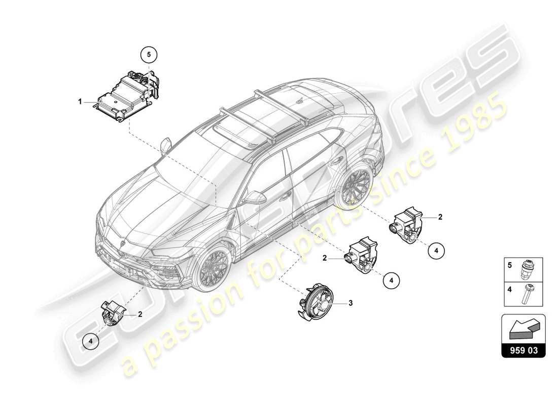 lamborghini urus performante (2023) unidad de control para airbag esquema de piezas