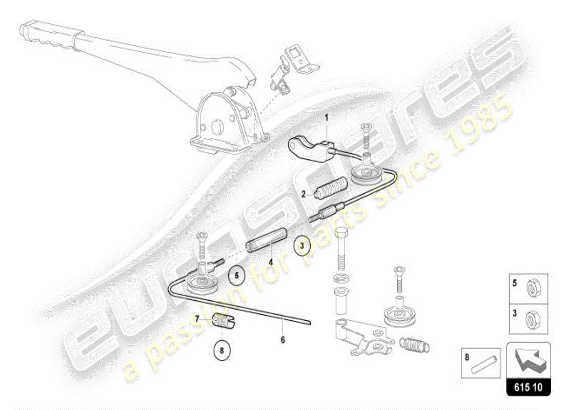 lamborghini diablo vt (1998) diagrama de piezas del freno de mano