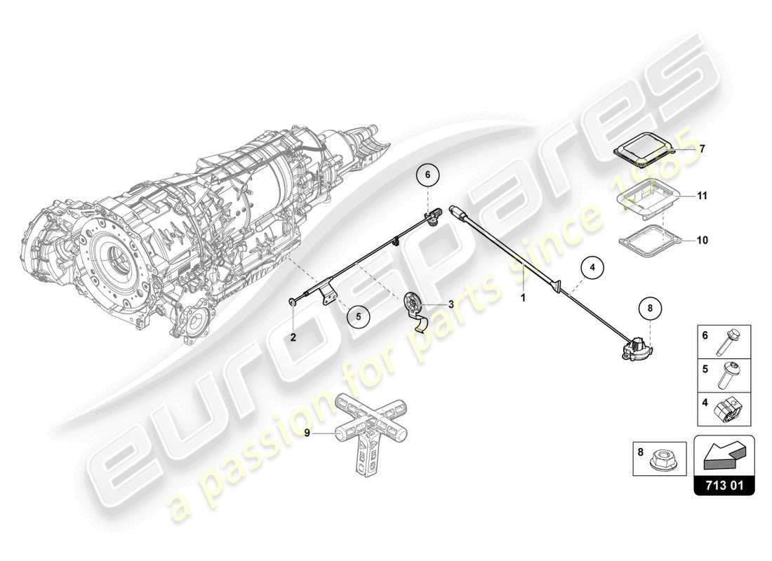 lamborghini urus s (2023) mecanismo selector diagrama de piezas