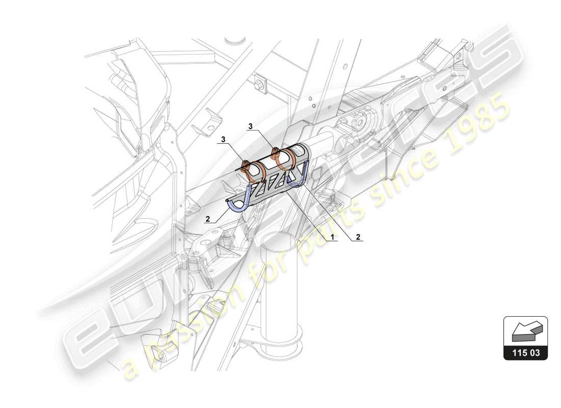 lamborghini gt3 (2017) protección para tubo de aceite esquema de piezas