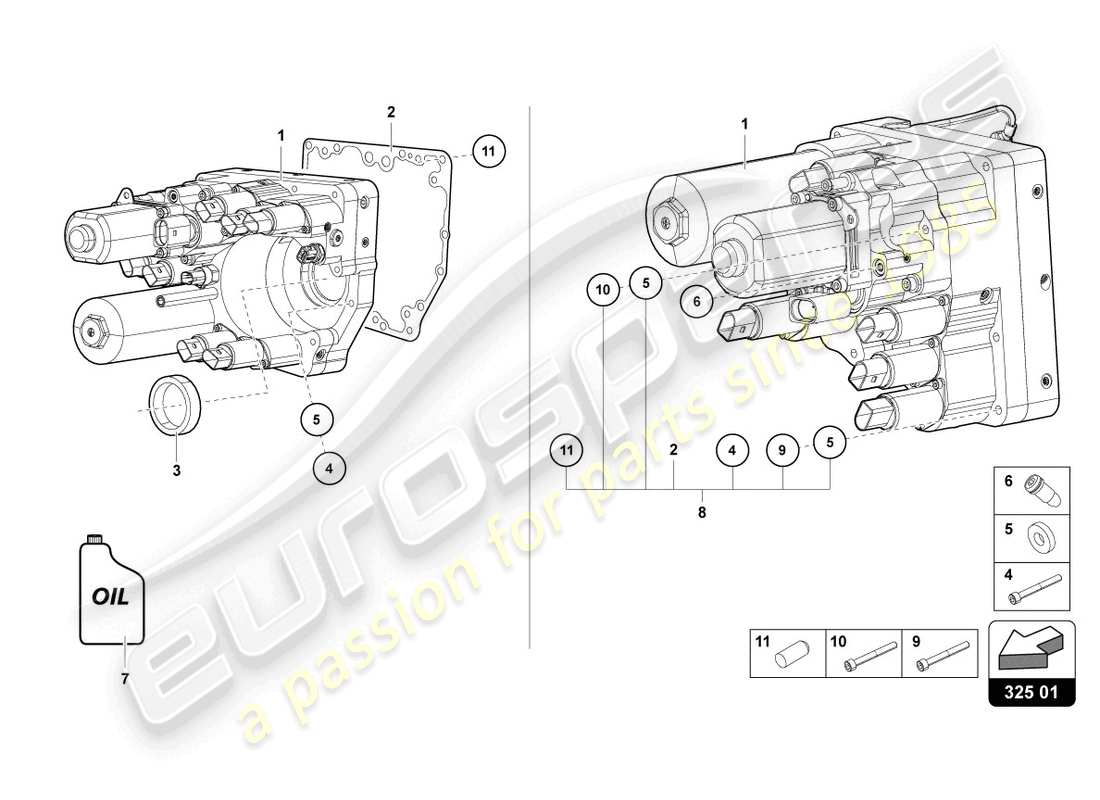 lamborghini 2022 (ultimae roadster) unidad de control hidráulico diagrama de piezas