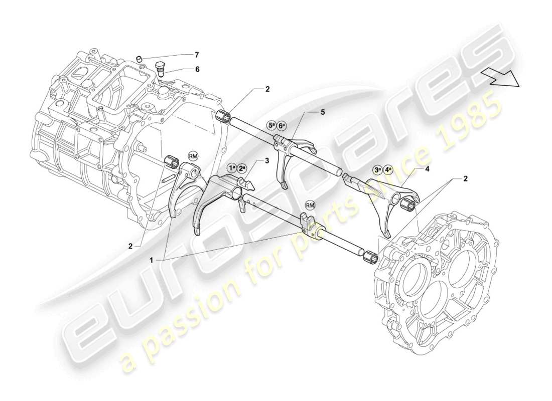 lamborghini lp570-4 sl (2013) horquilla selectora diagrama de piezas