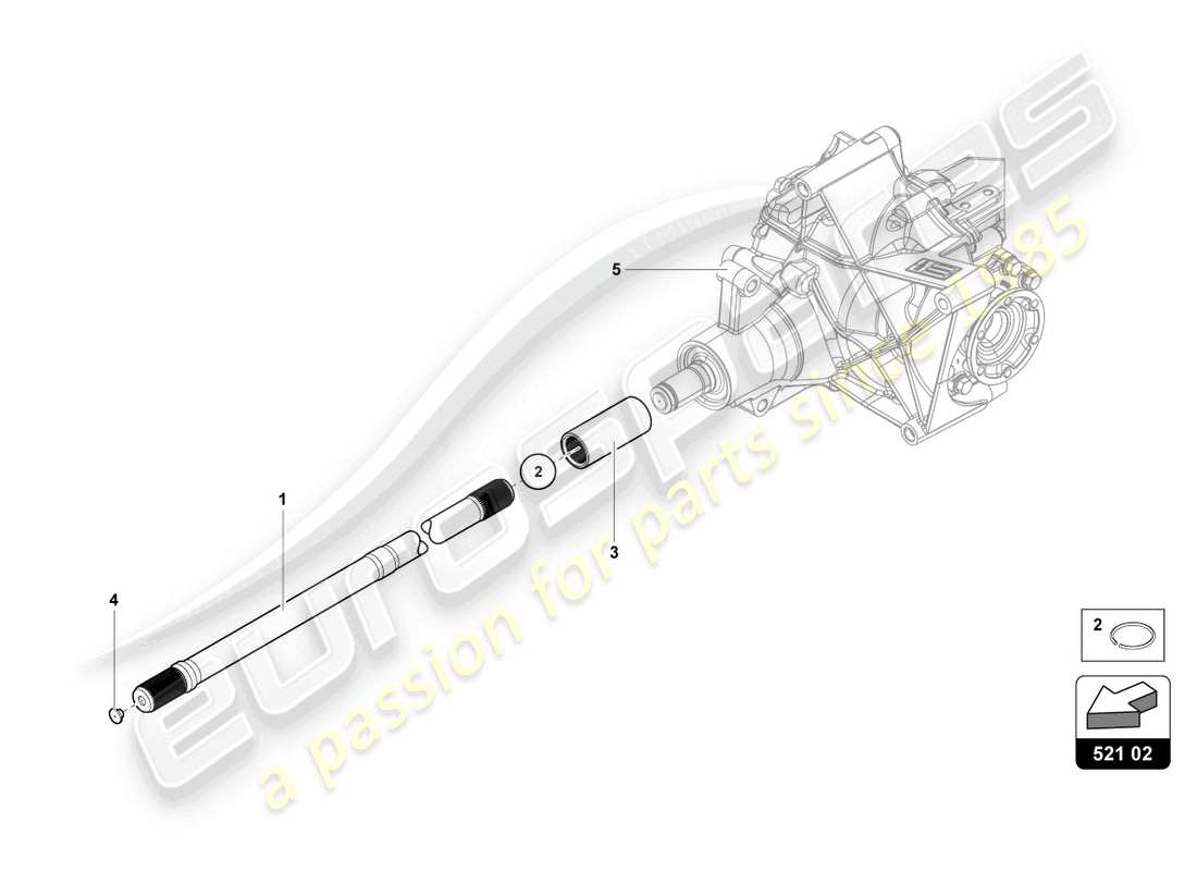 lamborghini countach lpi 800-4 (2022) diagrama de piezas del eje de entrada