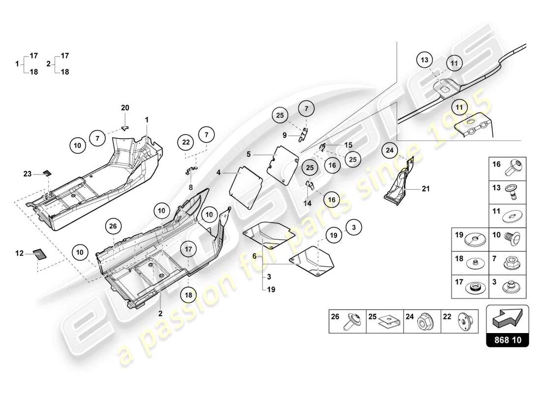 lamborghini 2021 (sto) placa de aislamiento de ruido diagrama de piezas
