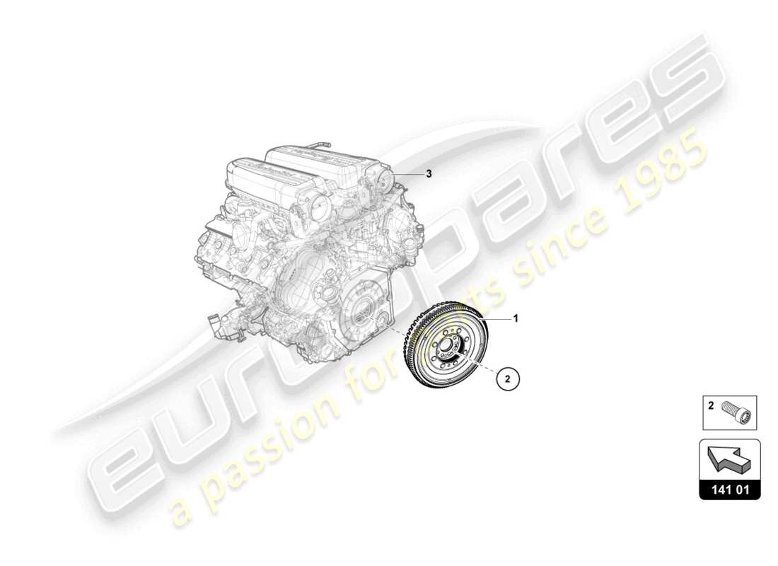 lamborghini evo coupe (2023) diagrama de piezas del volante de doble masa