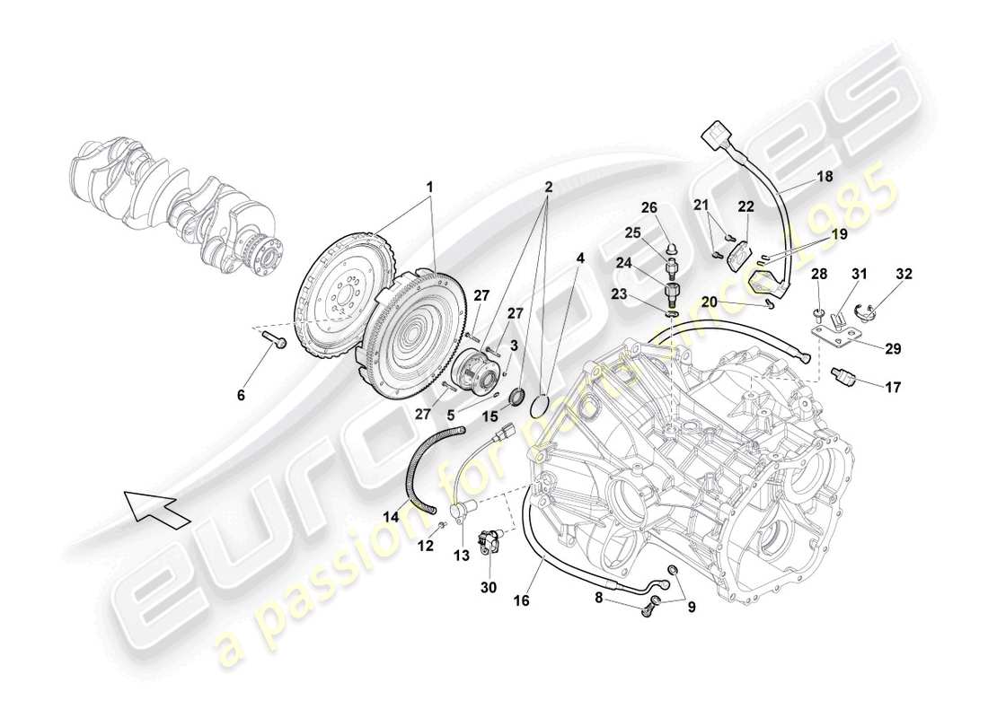 lamborghini gallardo coupe (2004) diagrama de piezas del acoplamiento automático
