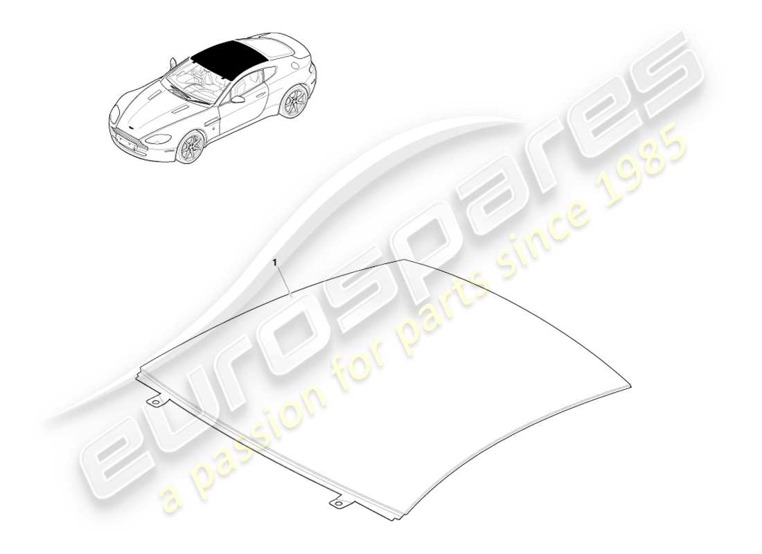 aston martin v8 vantage (2007) techo, diagrama de piezas del cupé