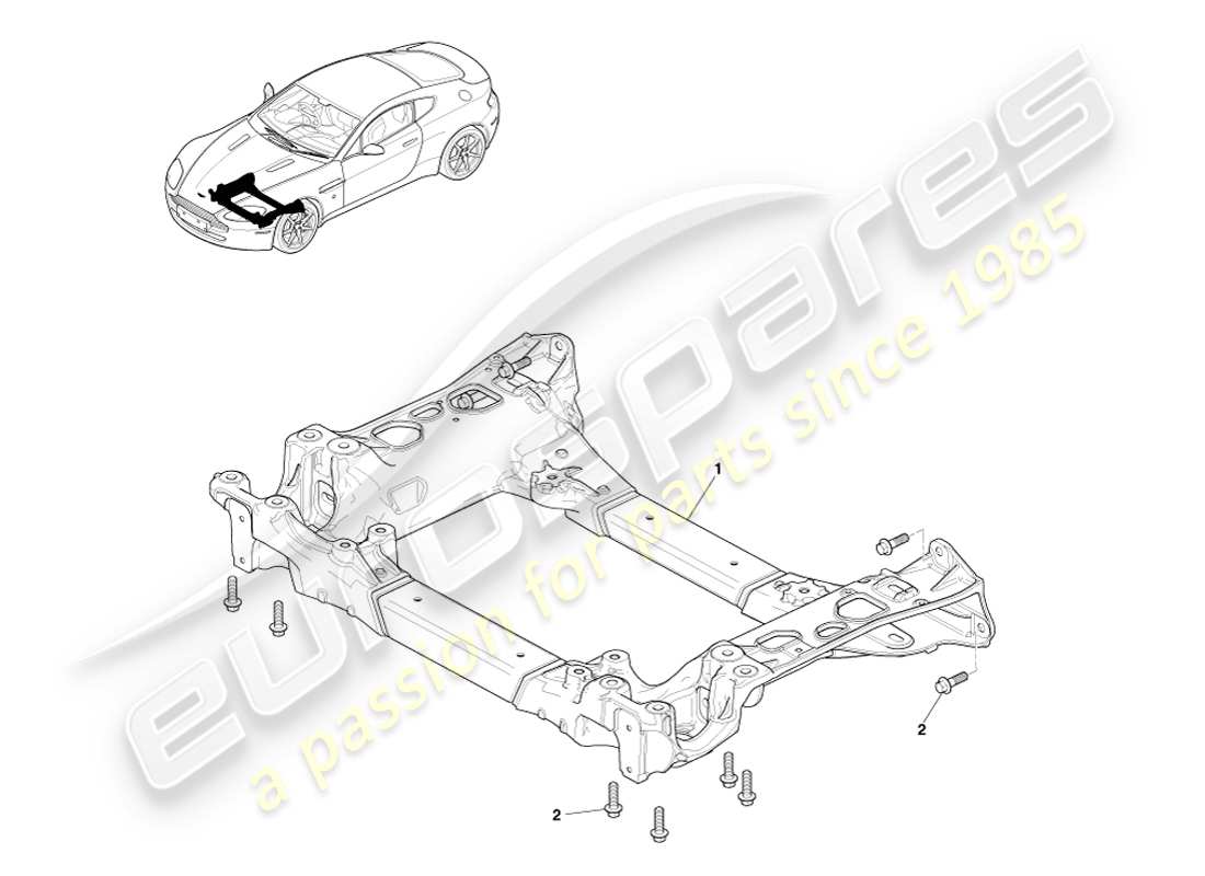 aston martin v8 vantage (2007) diagrama de piezas del subchasis delantero