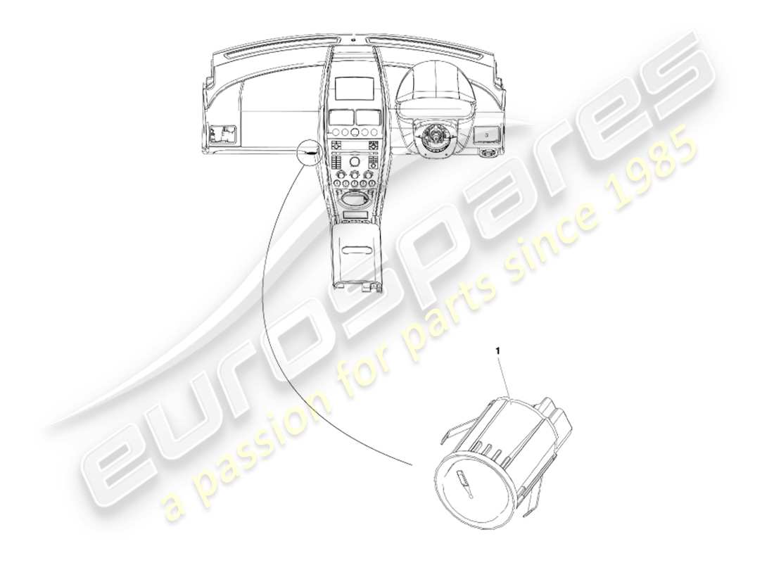 aston martin v8 vantage (2007) diagrama de piezas del interruptor de la guantera