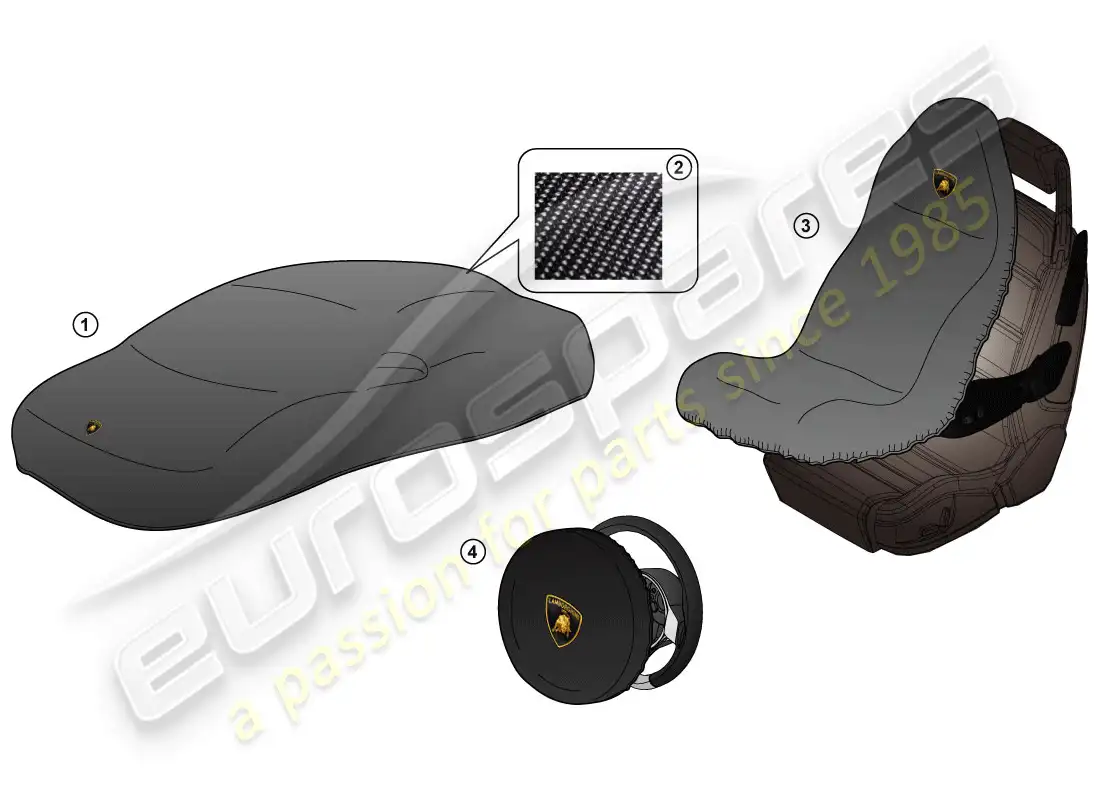lamborghini huracan lp610-4 coupe (accessories) diagrama de piezas del protector