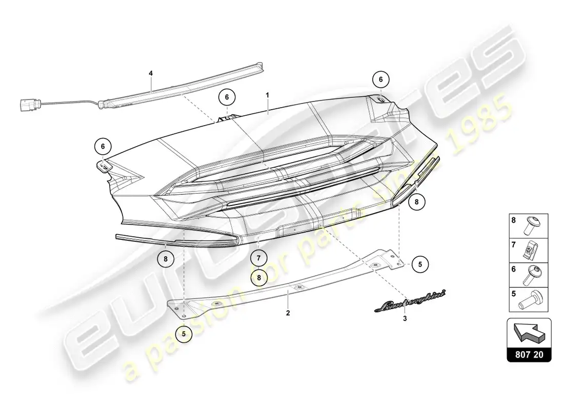lamborghini centenario coupe (2017) diagrama de piezas de la placa de almacenamiento