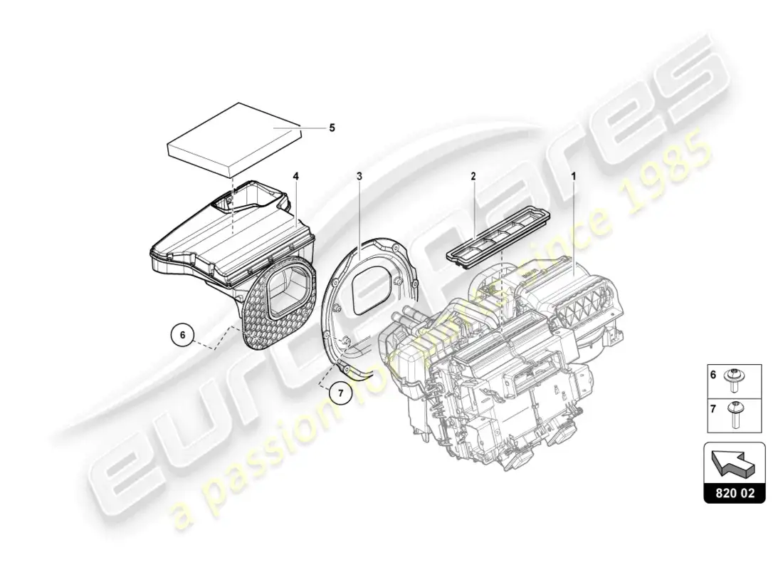 lamborghini sian (2021) aire acondicionado diagrama de piezas