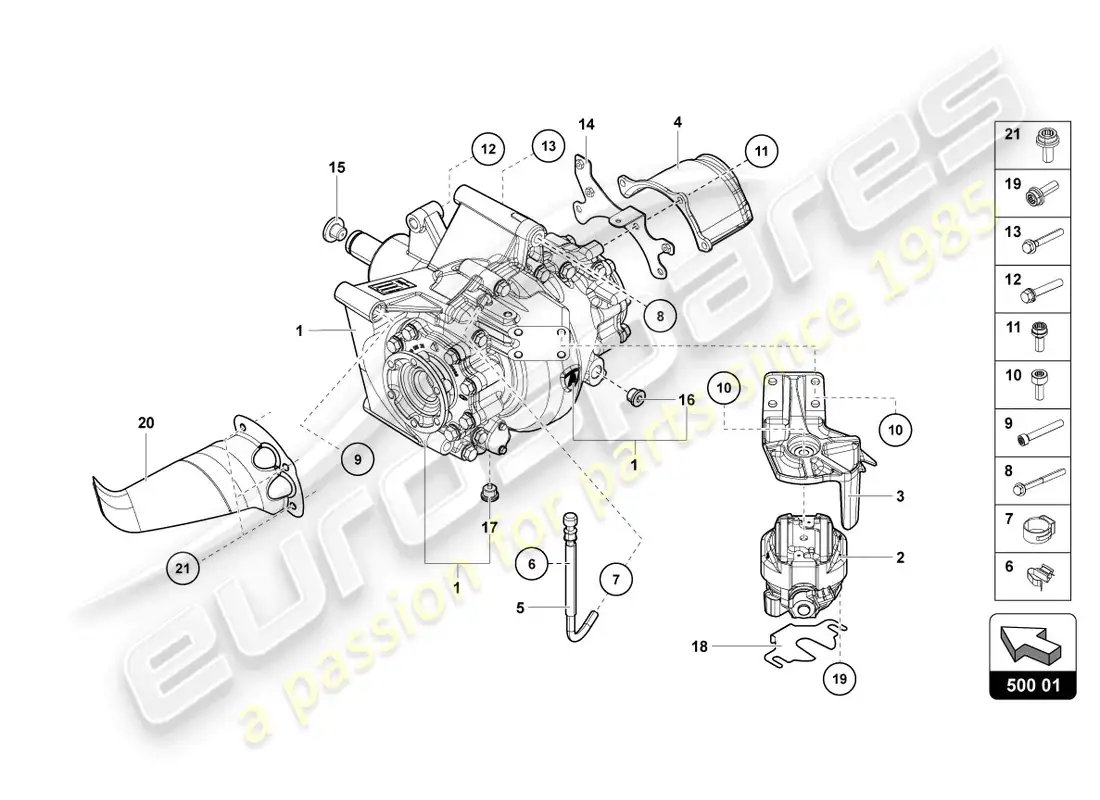 lamborghini lp700-4 roadster (2013) diferencial trasero diagrama de piezas