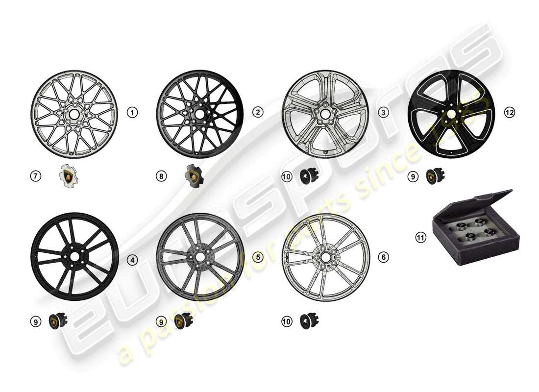 lamborghini lp570-4 spyder performante (accessories) diagrama de piezas del kit de renovación