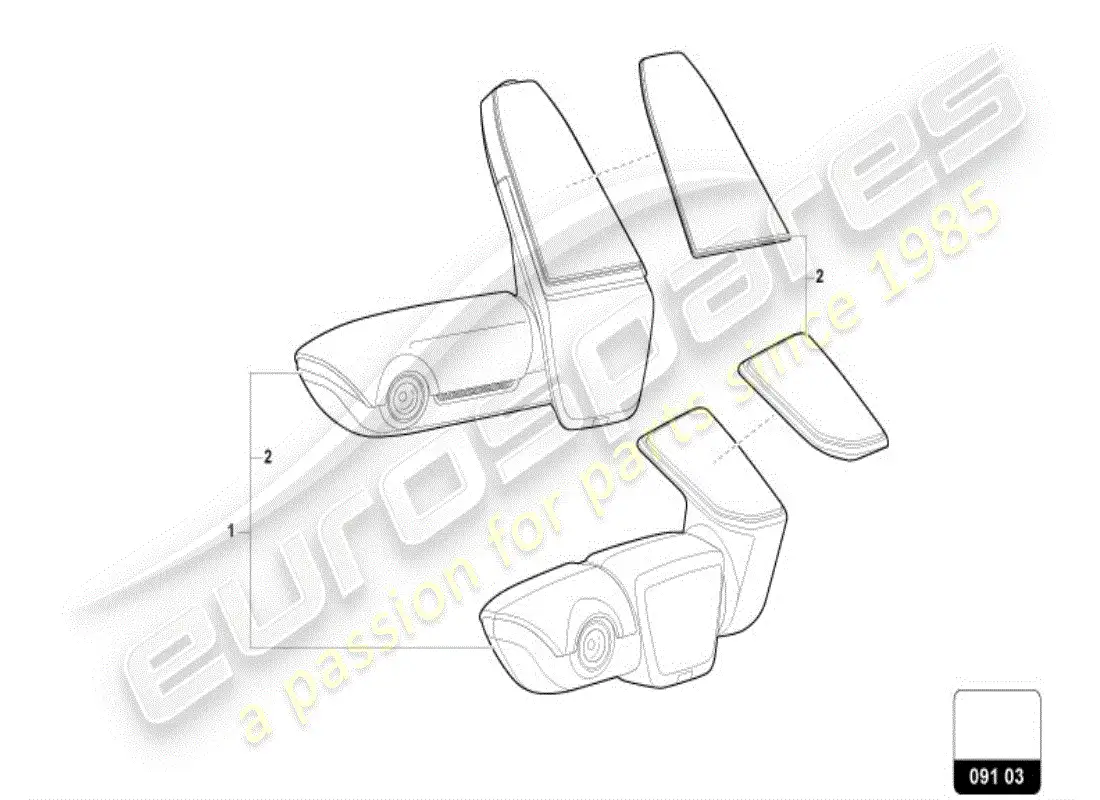 lamborghini urus (accessories) cámara diagrama de piezas