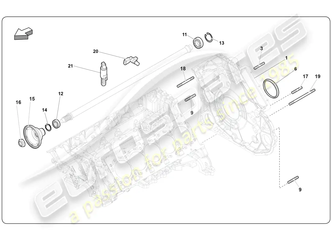 lamborghini super trofeo (2009-2014) motor diagrama de piezas