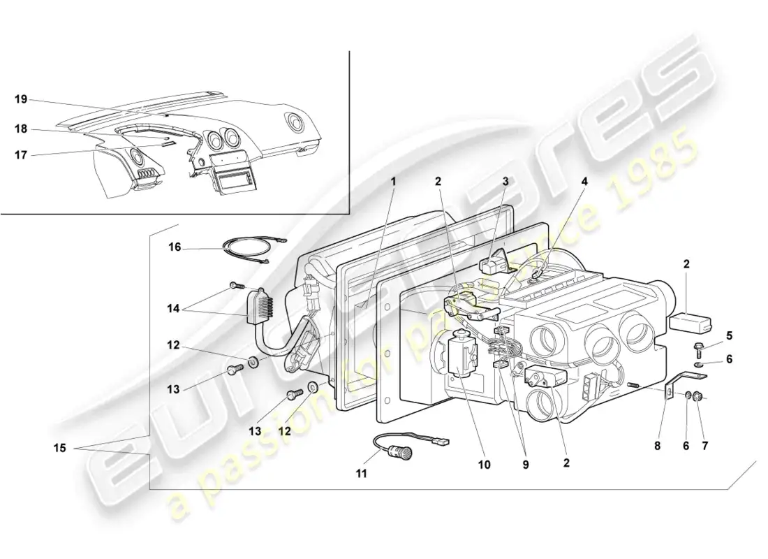 lamborghini murcielago coupe (2006) aire acondicionado lhd diagrama de piezas