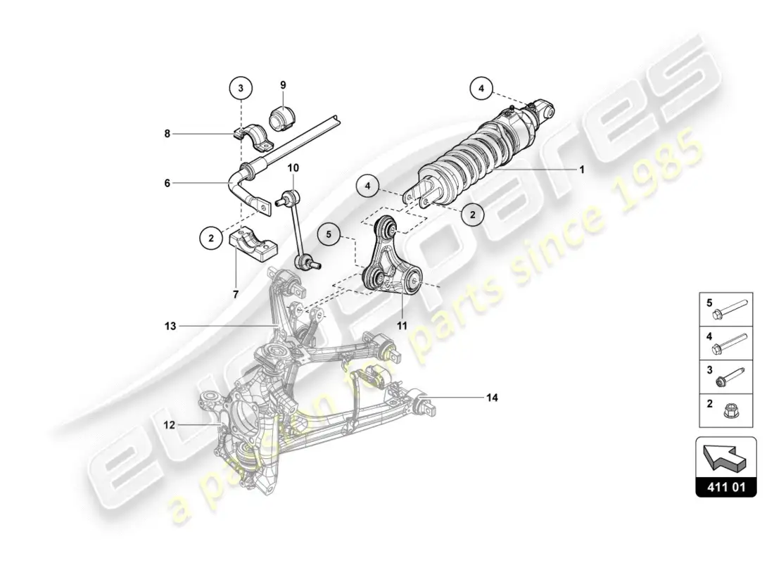 lamborghini lp700-4 coupe (2012) amortiguadores delanteros diagrama de piezas