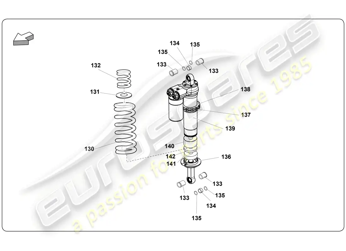 lamborghini super trofeo (2009-2014) suspensión delantera diagrama de piezas