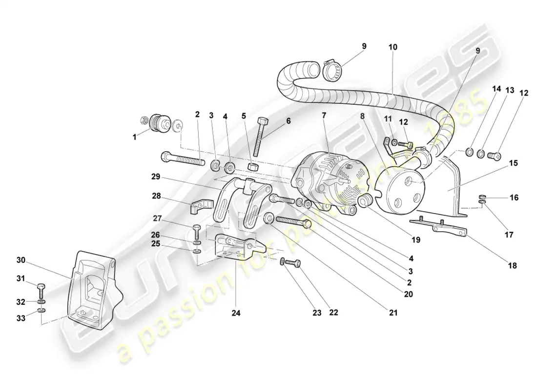 lamborghini murcielago coupe (2004) alternador diagrama de piezas