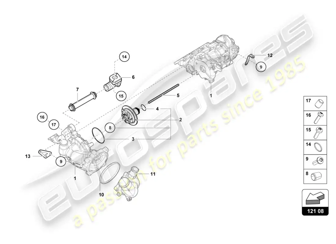 lamborghini lp600-4 zhong coupe (2016) montaje para eje intermedio de bomba de aceite diagrama de piezas