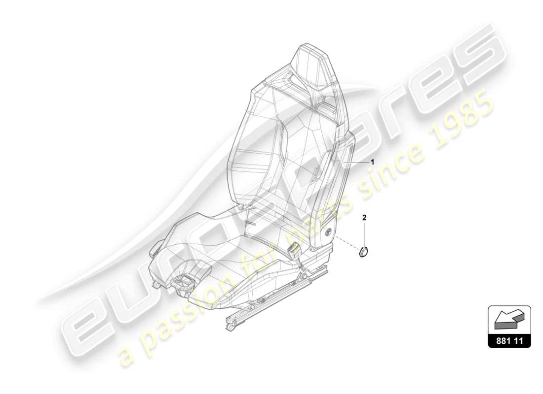 lamborghini sto (2023) kit de reparación para asiento diagrama de piezas