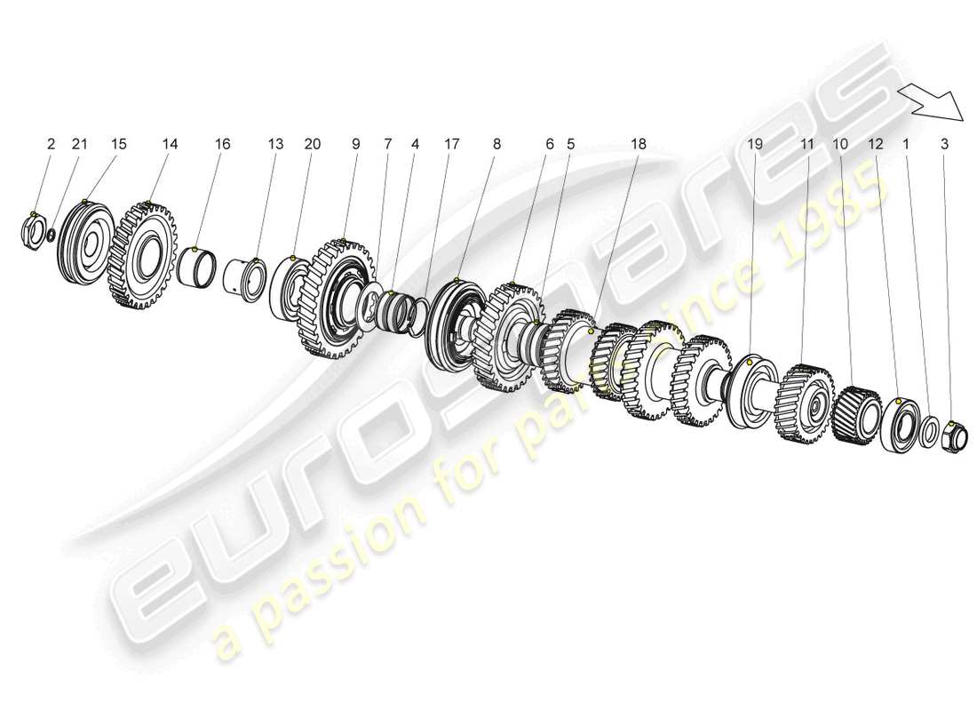 lamborghini gallardo coupe (2004) diagrama de piezas del eje de salida