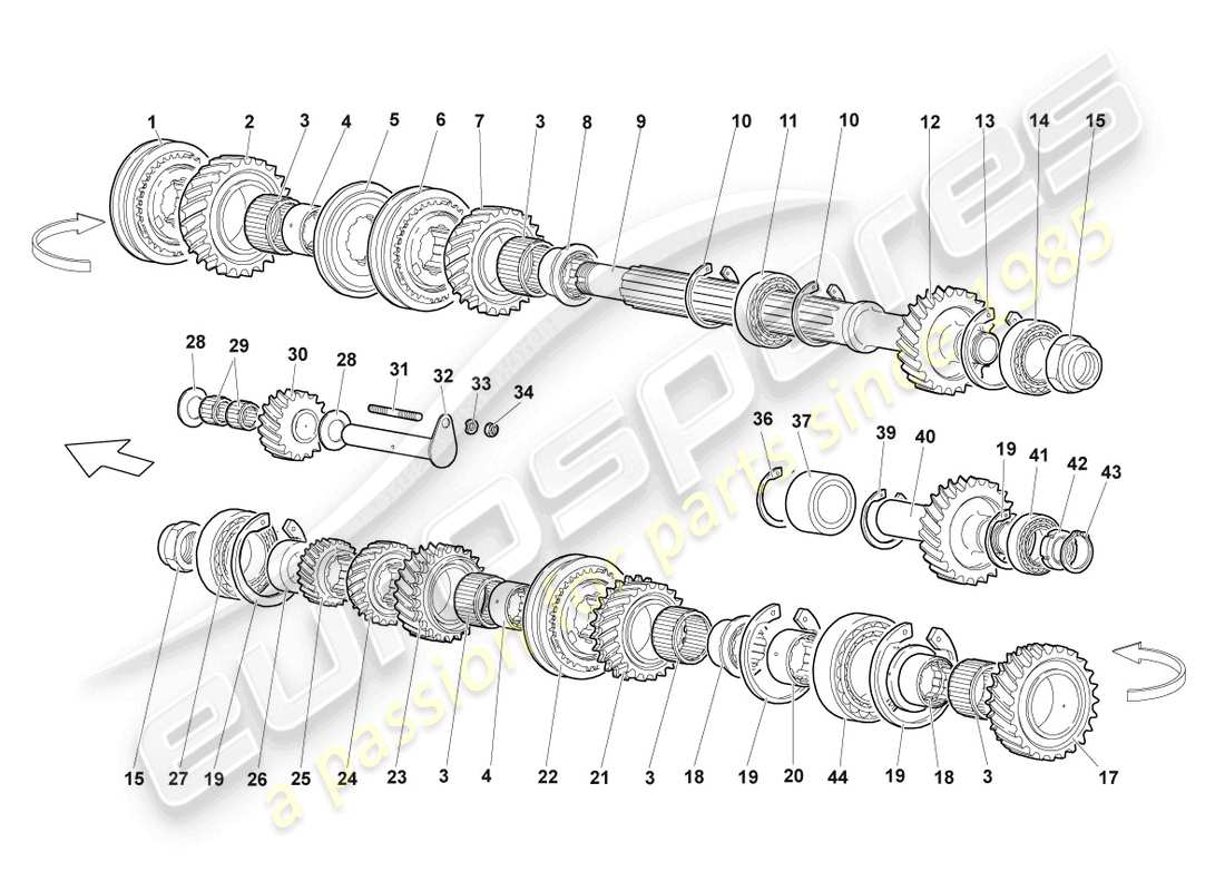 lamborghini reventon roadster eje de salida diagrama de piezas