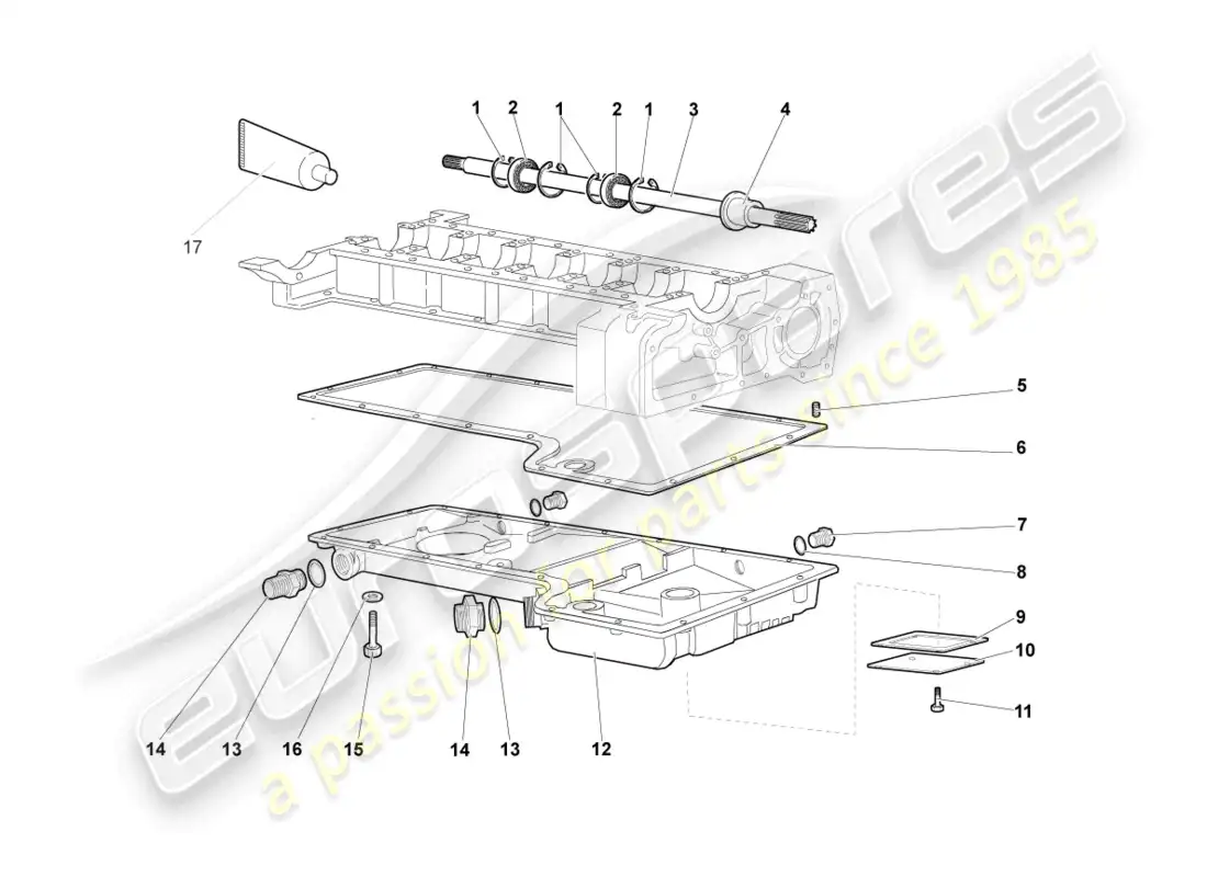 lamborghini murcielago coupe (2002) cárter de aceite diagrama de piezas