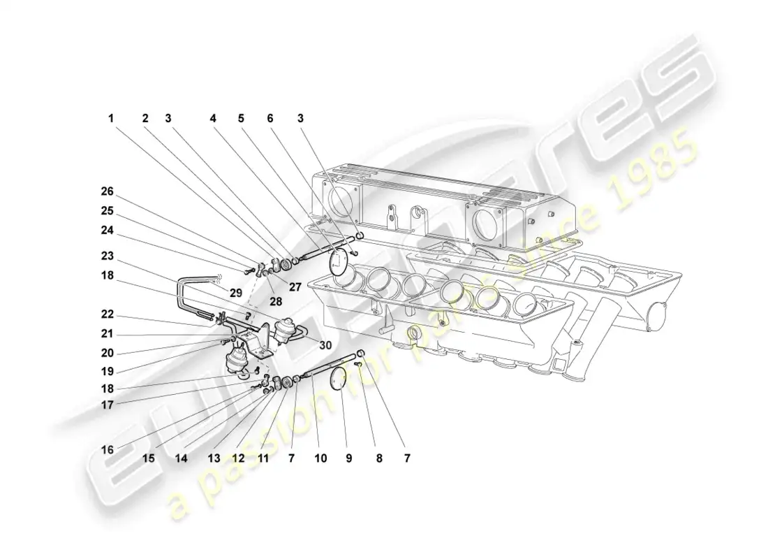 lamborghini murcielago coupe (2002) sistema de vacío diagrama de piezas