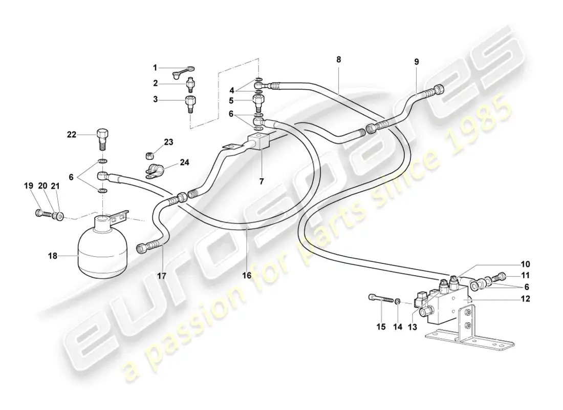 lamborghini murcielago roadster (2006) hidráulica central diagrama de piezas