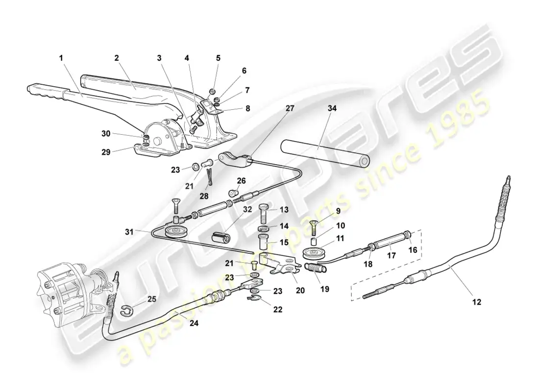lamborghini murcielago coupe (2006) freno de mano diagrama de piezas