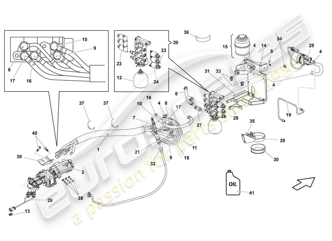 lamborghini gallardo coupe (2005) unidad de interruptor diagrama de piezas
